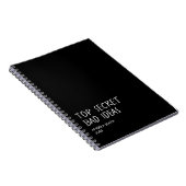 Carnet Top Secret Bad Ideas Notebook – Funny Dark Humor (Côté Droit)