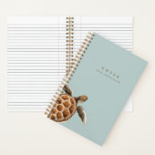 Carnet Tortue aquarelle moderne personnalisée (À l'intérieur)