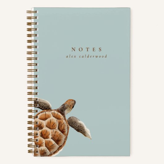 Carnet Tortue aquarelle moderne personnalisée (Recto)