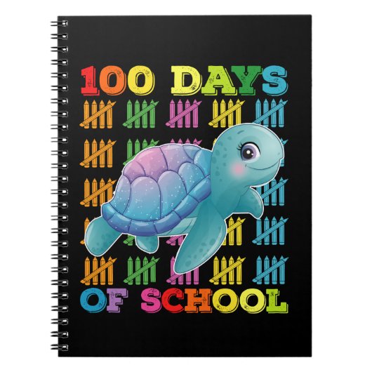 Carnet Tortue de 100 jours d'école Enseignant Élève (Devant)