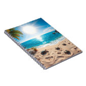Carnet Tortue de mer à l'aquarelle sarcelle Zen côtier (Côté Droit)