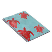 Carnet Tortue de mer de vert rouge et bleu (Côté Droit)