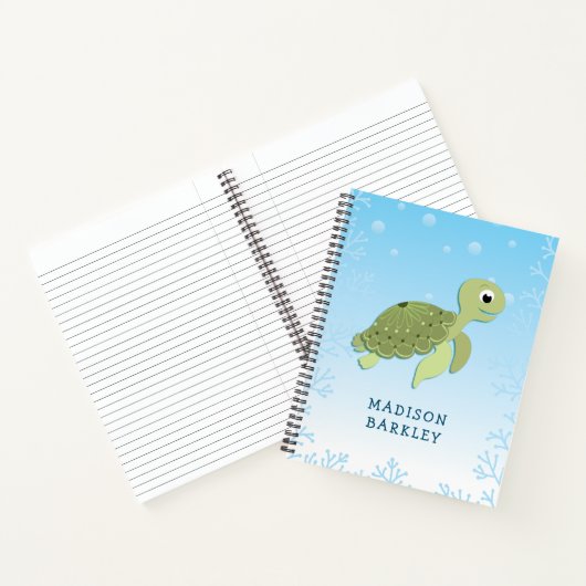Carnet Tortue de mer Enfant Animaux de l'océan mignons (Intérieur)