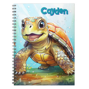 Carnet Tortue de mer mignonne personnalisée