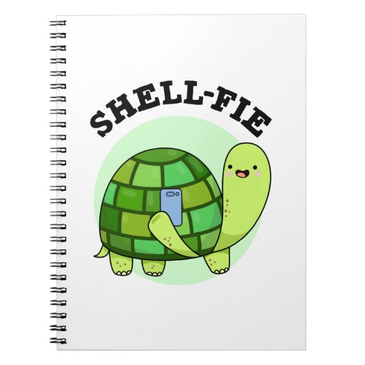 Carnet Tortue drôle de Shell-fie Selfie Pun (Devant)