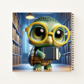 Carnet Tortue en Lunettes dans une Bibliothèque, par Nata (Dos)