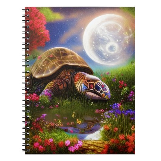 Carnet Tortue fantaisiste colorée (Devant)