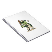 Carnet Tortue Mignonne Batteur de Baseball Art Vectoriel (Côté Droit)