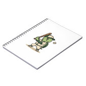 Carnet Tortue Mignonne Batteur de Baseball Art Vectoriel (Côté gauche)