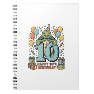 Carnet Tortue mignonne Conception de fête vintage pour 10