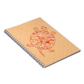 Carnet Tortue tourbée fractale - nuances de mandarine ora (Côté Droit)