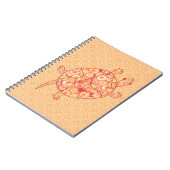 Carnet Tortue tourbée fractale - nuances de mandarine ora (Côté gauche)
