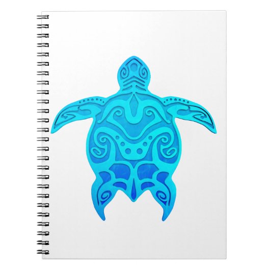 Carnet Tortue tribale bleue (Devant)