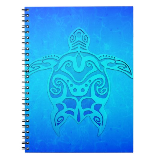 Carnet Tortue tribale bleue (Devant)