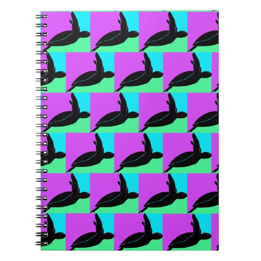 Carnet Tortue tropicale colorée (Devant)