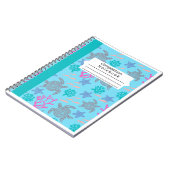 Carnet tortues de mer sur bleu clair arrière - plan (Côté gauche)