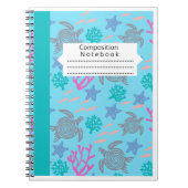 Carnet tortues de mer sur bleu clair arrière - plan (Devant)