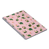 Carnet Tortues & nénuphars sur fond rose clair (Côté Droit)