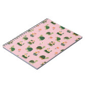Carnet Tortues & nénuphars sur fond rose clair (Côté gauche)