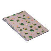 Carnet Tortues & nénuphars sur gris clair rose (Côté Droit)