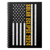 Carnet Total Solar Eclipse USA 8 avril 2024 Drapeau améri (Devant)