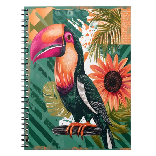 Carnet Toucan de couleur dans la jungle (Devant)