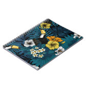 Carnet Toucans et flore tropicale, bleu, jaune, orange (Côté gauche)