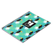 Carnet Toucans sur le monogramme de Teal | (Côté gauche)