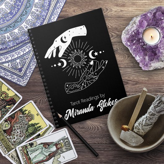 Carnet Toucher Céleste Tendance Soleil & Lune Mains Noir