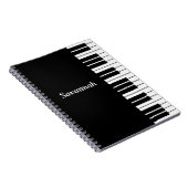 Carnet Touches de Clavier de Piano, Noires et Blanches (Côté Droit)