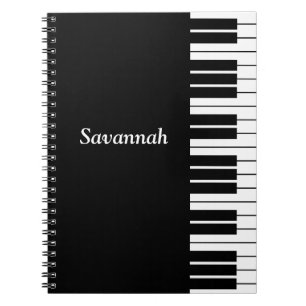 Carnet Touches de Clavier de Piano, Noires et Blanches