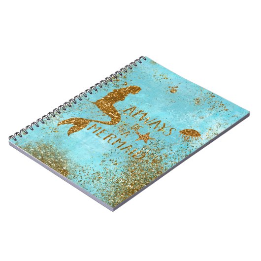 Carnet Toujours être une sirène - or parties scintillant (Côté gauche)