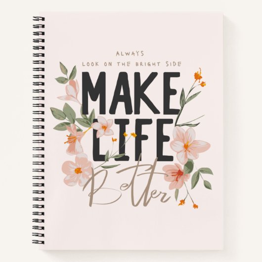 Carnet Toujours regarder du côté lumineux (Devant)