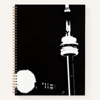 Carnet Tour CN Tower de Toronto en noir et blanc vectorie