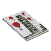 Carnet Tour de Pise et Ballons rouges à air chaud (Côté Droit)