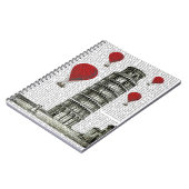 Carnet Tour de Pise et Ballons rouges à air chaud (Côté gauche)