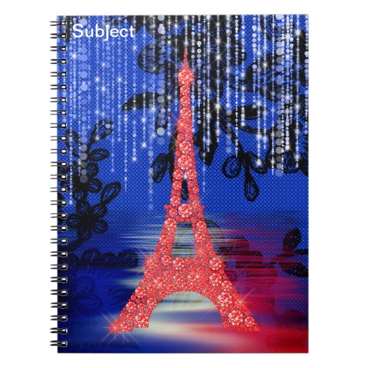 Carnet Tour Eiffel à billes rouges (Devant)