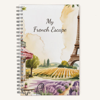 Carnet Tour Eiffel aquarelle personnalisée de Paris