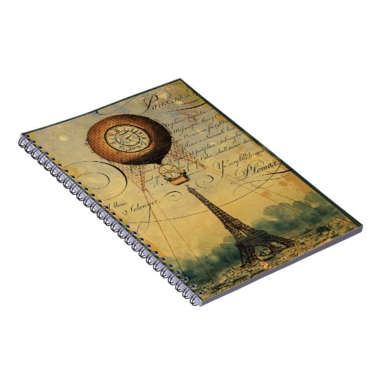 Carnet Tour Eiffel Ballons à air chaud Steampunk (Côté Droit)