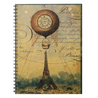 Carnet Tour Eiffel Ballons à air chaud Steampunk