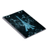 Carnet Tour Eiffel Blue Floral (Côté Droit)
