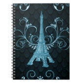 Carnet Tour Eiffel Blue Floral (Devant)
