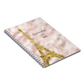 Carnet Tour Eiffel Blush Pink Glam Or (Côté Droit)