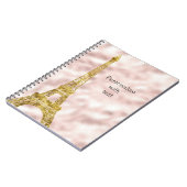 Carnet Tour Eiffel Blush Pink Glam Or (Côté gauche)