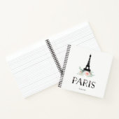 Carnet Tour Eiffel branchée et Fleurs Roses Rouges | Pari (Intérieur)