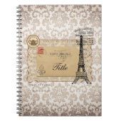 Carnet Tour Eiffel chic minable vintage de Paris (Devant)