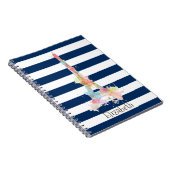 Carnet Tour Eiffel colorée rayures bleu marine (Côté Droit)