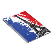 Carnet Tour Eiffel | drapeau grunge de Paris, France | (Côté Droit)