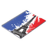 Carnet Tour Eiffel | drapeau grunge de Paris, France | (Côté gauche)