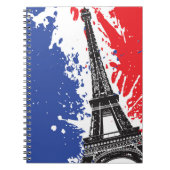 Carnet Tour Eiffel | drapeau grunge de Paris, France | (Devant)